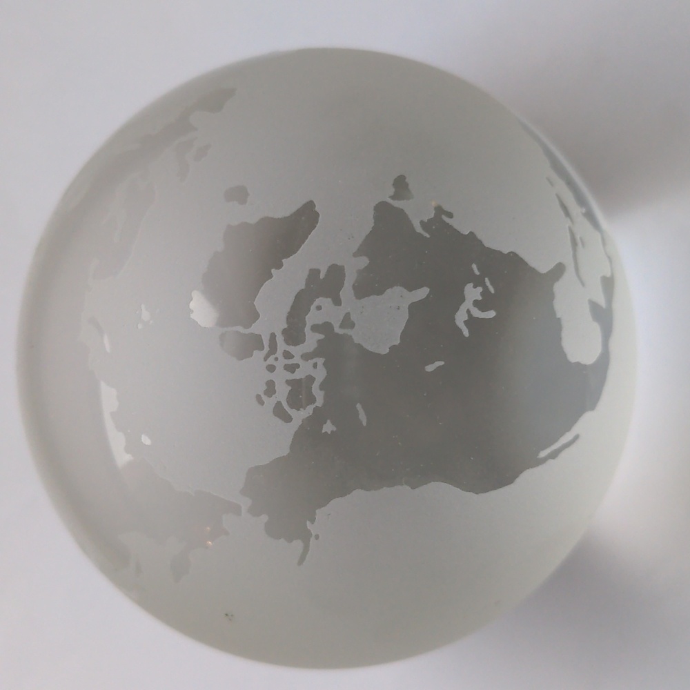 Tiffany & Co Frosted Glass Globe Paperweight, Vintage, Frosted, 3  1/2"